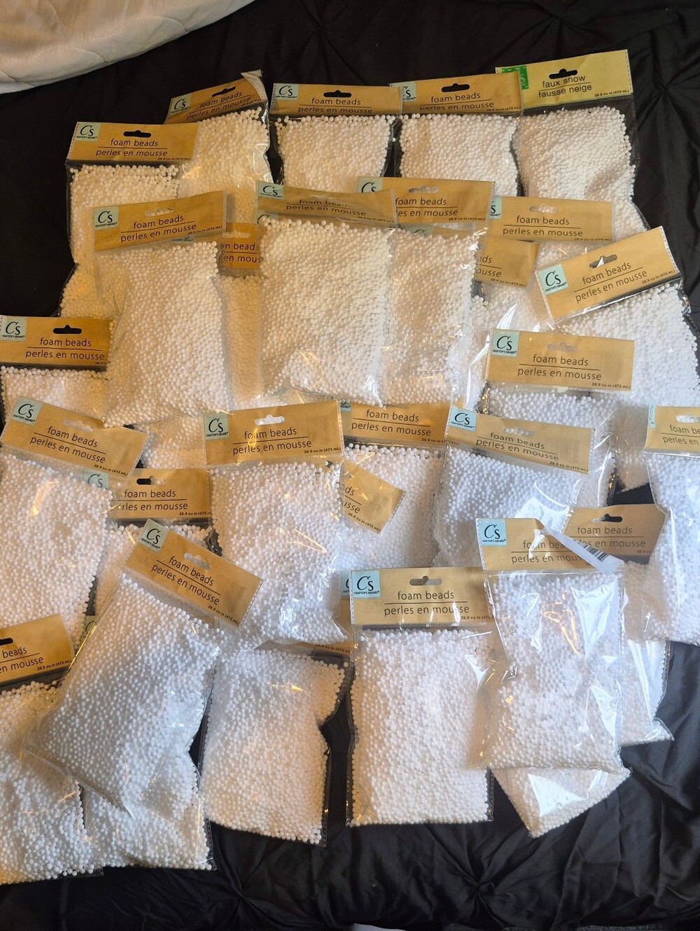 Crafter's Square White Foam Beads Lot 32 Packs Slime DIY Craft Supplies